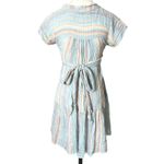 Free People One Maia Wrap Mini Dress Striped Tiered Sweetheart Size Small Photo 2