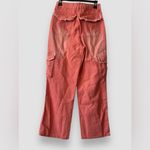 Pink Coral Ombré Wide Leg Cargo Denim Pants Cotton Y2K Streetwear Sz Small Photo 2