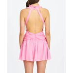 Miss Circle Chiffon Wrap Mini Dress Odelle Crinkle Size XS in Pink Photo 6