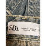 ZARA  Women's Blue High Waisted Baggy Wide Leg Frayed Raw Hem Denim Jeans Size 6 Photo 3