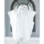 ZARA  White Denim Button Up Sleeveless Shirt, Size L New w/Tag Photo 1