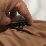 Haute Monde  Ruched Dot Mesh Sweetheart Neck Top XL Brown Sheer Evening Photo 5