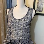 Olsenboye  Blue Printed Sheer Tank Top Photo 1