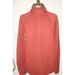 prAna NWT New Womens S Waffle Knit Wool Top Rhubarb Red Orange 1/2 Zip Thumbhole Photo 5