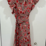 AX Paris  Pink Floral Mini Dress With Belt - Size S Photo 0