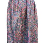 London Fog Vintage 90s Multicolor Paisley Rayon Midi Skirt 14 Photo 1