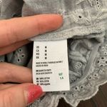 American Eagle  Gray Off the Shoulders Eyelet Crop Top Photo 4