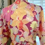 Unique Vintage  x Smiley® Purple/Pink Florals Wrap Midi Dress in Multicolor Photo 10