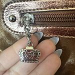 Kathy Van Zeeland  Metallic Hobo Shoulder Bag – Bronze/Brown Leopard Lining Y2K Photo 8