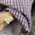 Lands' End  Womens 18p Pinpoint Oxford 3/4‎ Sleeve Plaid Purple Classic Preppy Photo 8