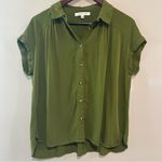 Rose + Olive  Forest Green Button-Down Shirt Photo 0