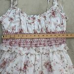 Christian LaCroix  White Pink Floral Print Ruffle Sleeveless Midi Length Dress L Photo 9