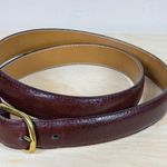 VTG Womens Belt 40 Solid Brass Handcrafted in USA Burgundy Brown Quiet Luxury Photo 1