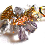 Source Unknown NWT Lt Purple Beaded Gold Tone Charm Bag Tassel Purse Charm 4" Keychain Photo 0