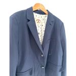 Brooks Brothers Red Fleece Navy Blue Lined Wool Blazer Womens Size 14 Office Photo 1