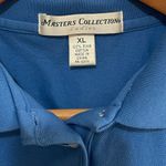 Women’s Master’s Collection solid blue short sleeve polo collared shirt XL Photo 2