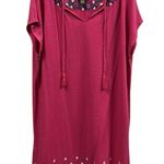 Tommy Bahama  Pink Embroidered Linen Blend Tassel Tie Cap Sleeve Coverup Size XL Photo 8