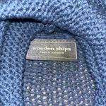 Anthropologie Wooden Ships Open Knit Draped Collar Sweater Cardigan Blue M/L Photo 5