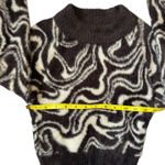 Urban Outfitters Zebra Swirl Fuzzy Mock Neck Cropped Sweater Top XS Photo 4