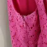 Nicole Miller Nicole by Hot Pink Lace Sleeveless Peplum V Neck Top Flowy Blouse Photo 9