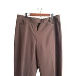 Avenue Women Pants Brown Straight Leg High Rise Office Travel Neutral Capsule Photo 3