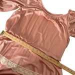 Vintage 70s Union Made Midi Dress Size M Floral Lace Long Sleeve Pink Feminine Size M Photo 11