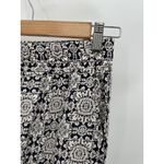 Abbeline Womens Navy Blue Cream Floral Wide Leg Pants Size S Boho Stretch Waist Photo 2