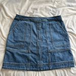 CAbi  Speedway Skirt a-line blue denim mini skirt size 8 Photo 1