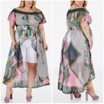 Ashley Stewart 🆕  Off-the-Shoulder Smocked Paisley Duster Photo 1