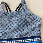 Lands End Navy and‎ Geometric Floral Print One Piece Swimsuit Blue Size XL Photo 4