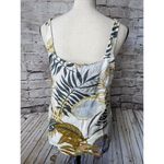 C&C California  Women’s Linen Tropical Print Tank Top Shirt Button Size‎ S Photo 3