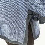 Vintage 80s Handmade Baby Alpaca Knit Cape Poncho Funnel Neck | Sz Medium | Blue Photo 7