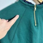 J Crew Ruffle Collar Preppy Crew Neck Sweater Women S Emerald Green Pullover Top Photo 3