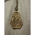 Vintage‎ Silver Tone Floral Design Pendant Necklace Jewelry Women Photo 5