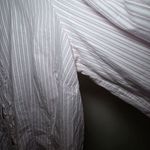 Tommy Hilfiger  Women's Pink White Stripe Ruffle Collar Button Down Shirt Size 18 Photo 3