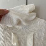 J.Crew Sz M Pearl‎ Ruffle Front Cable Knit Turtleneck Wool Stretch Sweater Top White Size M Photo 3