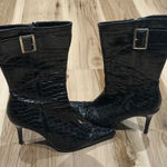 Unlisted Kenneth Cole Black Croc Heeled Boots Women’s 8 Photo 0