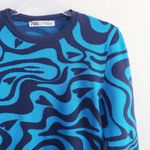 ZARA Long Sleeve Cropped Sweater Retro Heart Photo 3