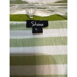 Green & White Striped Button Photo 1