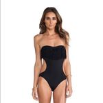 l*space L* Black Free Love‎ Prima Donna Fringe Bandeau Monokini Swimsuit Photo 2