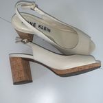 Anne Klein Cream and Brown block cork heels size 9M Photo 3