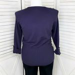 Peck & Peck Collection V Neck Chain Detail Cardigan Sweater Purple XL Button Photo 3