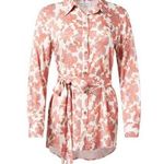 Chloé NWT Chloe Kristyn Erin Coral and White Belted Blouse Photo 0