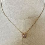 Gold tone dainty rhinestone butterfly necklace Photo 1
