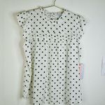 Sweet Rain Women’s 1X Polka Dot Ruffle Sleeve Blouse Flowy Lightweight Plus Size Photo 1