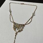 Women’s Pretty Signed Avon Gold Tone / Rhinestone Butterfly Beaded Necklace Photo 9