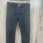 Current/Elliott Current Elliot Dark Grey Black Jeans size 24 Raw Hem Mid Rise Straight Leg Denim Photo 3