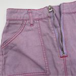 Lazy Oaf Purple Embroidered Cigarette Mini Skirt BROKEN Zipper Size 24 Purple Photo 7