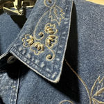 Vintage Club Z Embroidered/Rhinestone Denim Button Up Sz S Photo 2