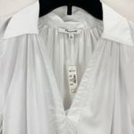 Madewell  Poplin Splitneck Midi Shirtdress Cotton White Pockets Relaxed XS NWT Photo 8